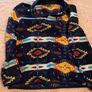 Blue & Orange Patterned Sweater